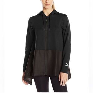 PUMA Evo Drapy Women’s Full Zip up Black Hoodie Jacket ~Pockets Size Large EUC